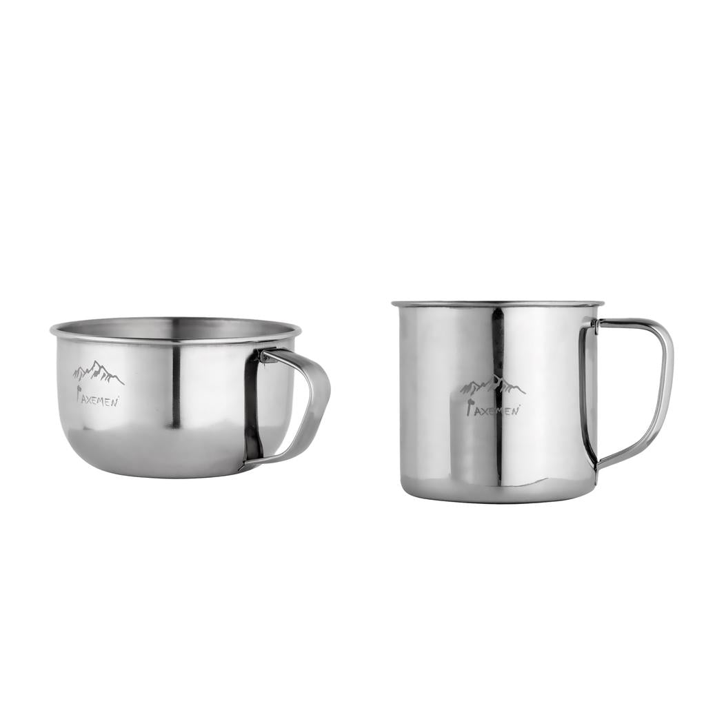 2pcs Portable Stainless Steel Child Coffee Milk Mug Camping Cup with Handle