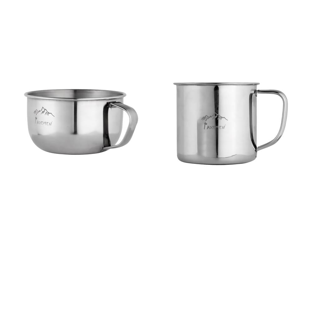2pcs Portable Stainless Steel Child Coffee Milk Mug Camping Cup with Handle