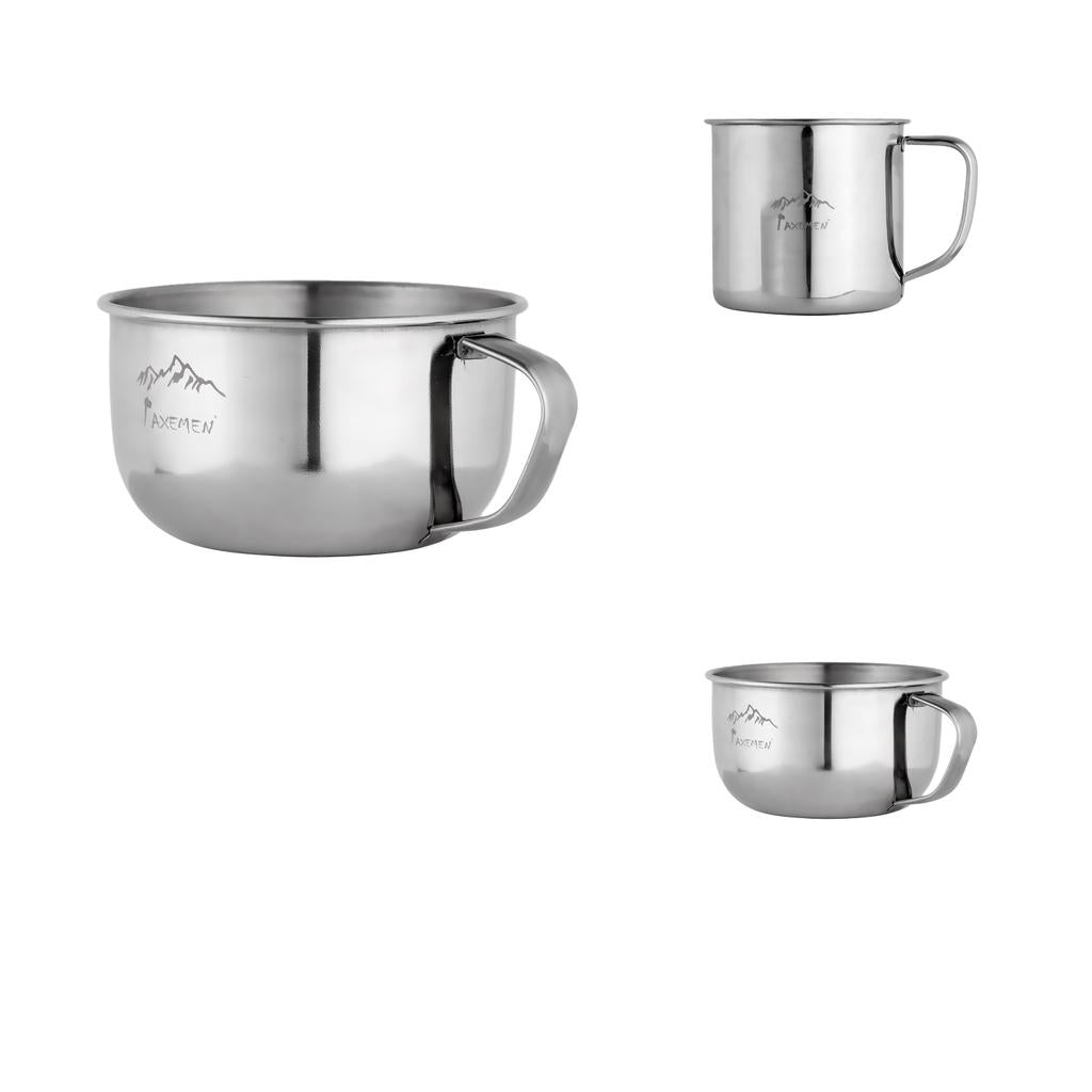 2pcs Portable Stainless Steel Child Coffee Milk Mug Camping Cup with Handle