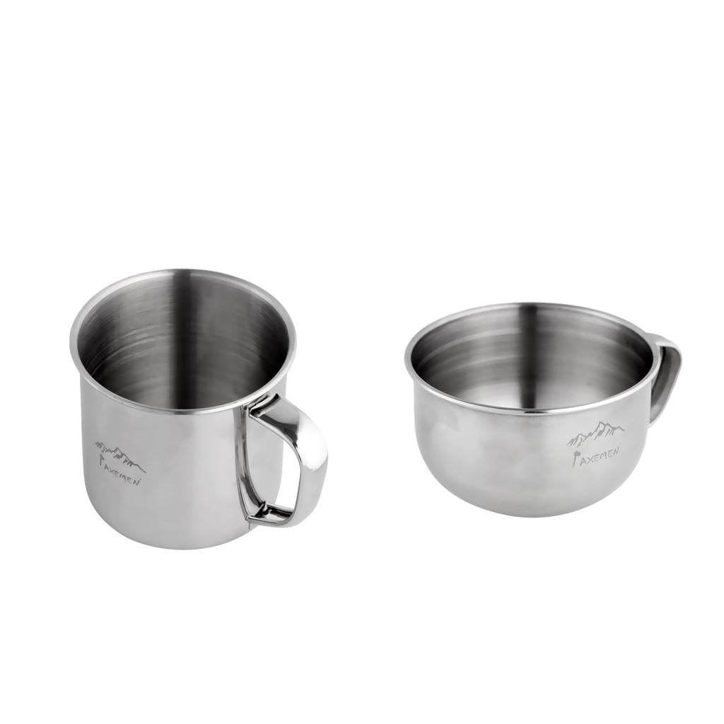 2pcs Portable Stainless Steel Child Coffee Milk Mug Camping Cup with Handle