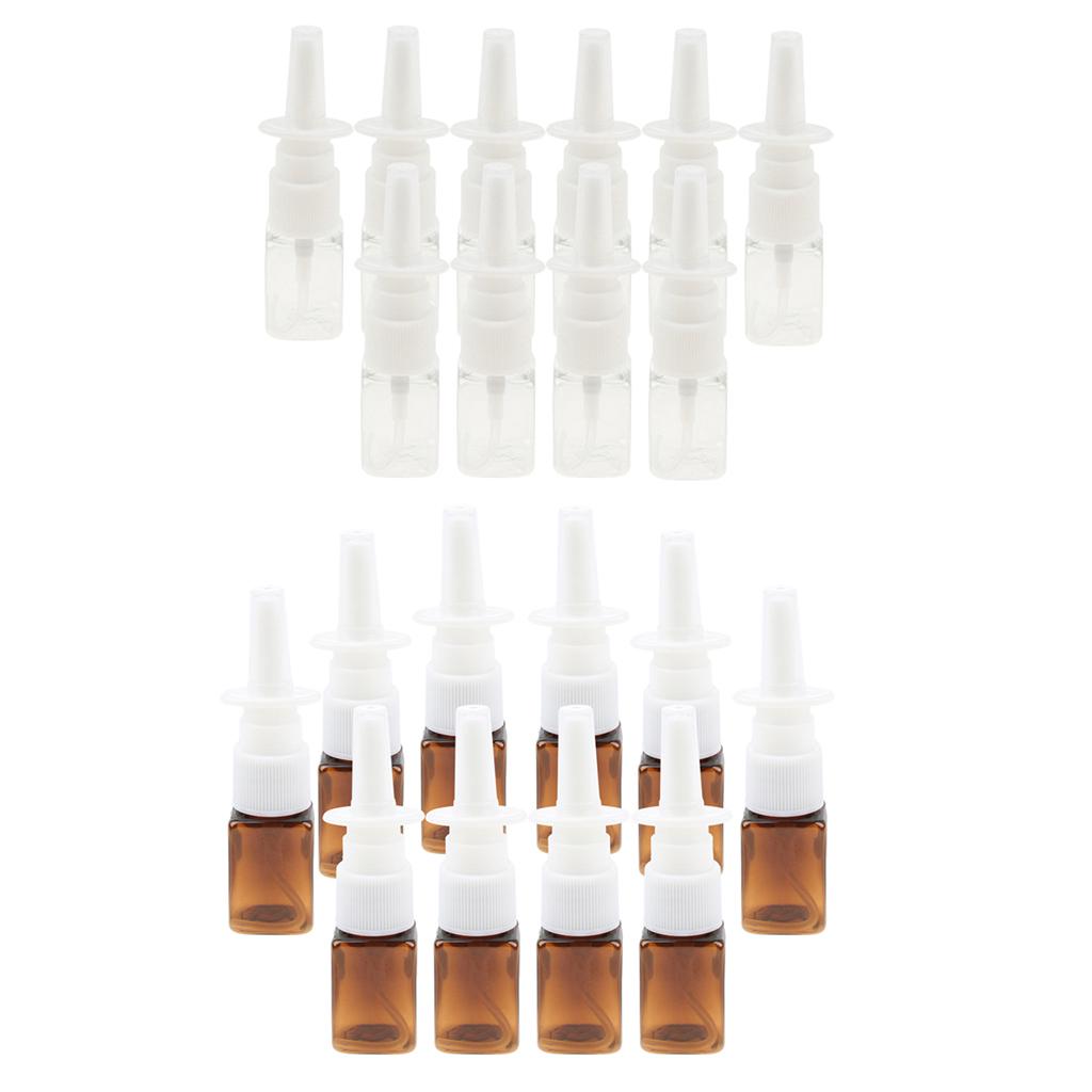 20 Pieces Plastic Empty Refillable Nasal Spray Bottles Fine Mist Vials 10ml