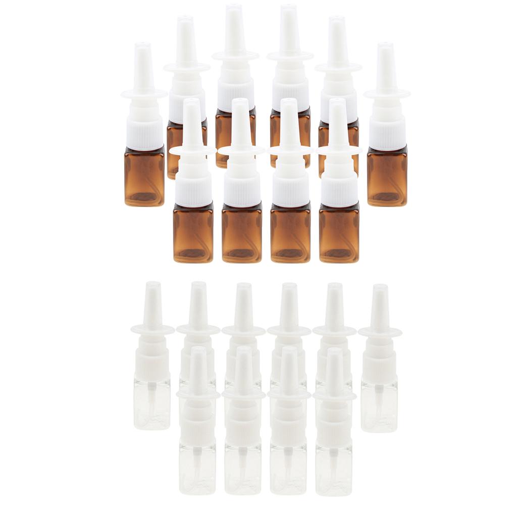 20 Pieces Plastic Empty Refillable Nasal Spray Bottles Fine Mist Vials 10ml