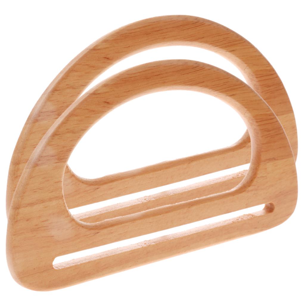 2x Wooden Bag Handle Replacement for DIY Purse Handbag Making Supplies