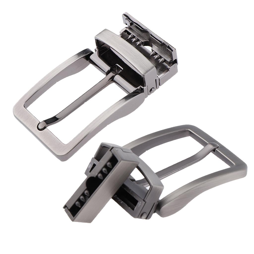 2Pcs Alloy Reversible Belt Buckle Single Prong Rectangular Pin Belt Buckle