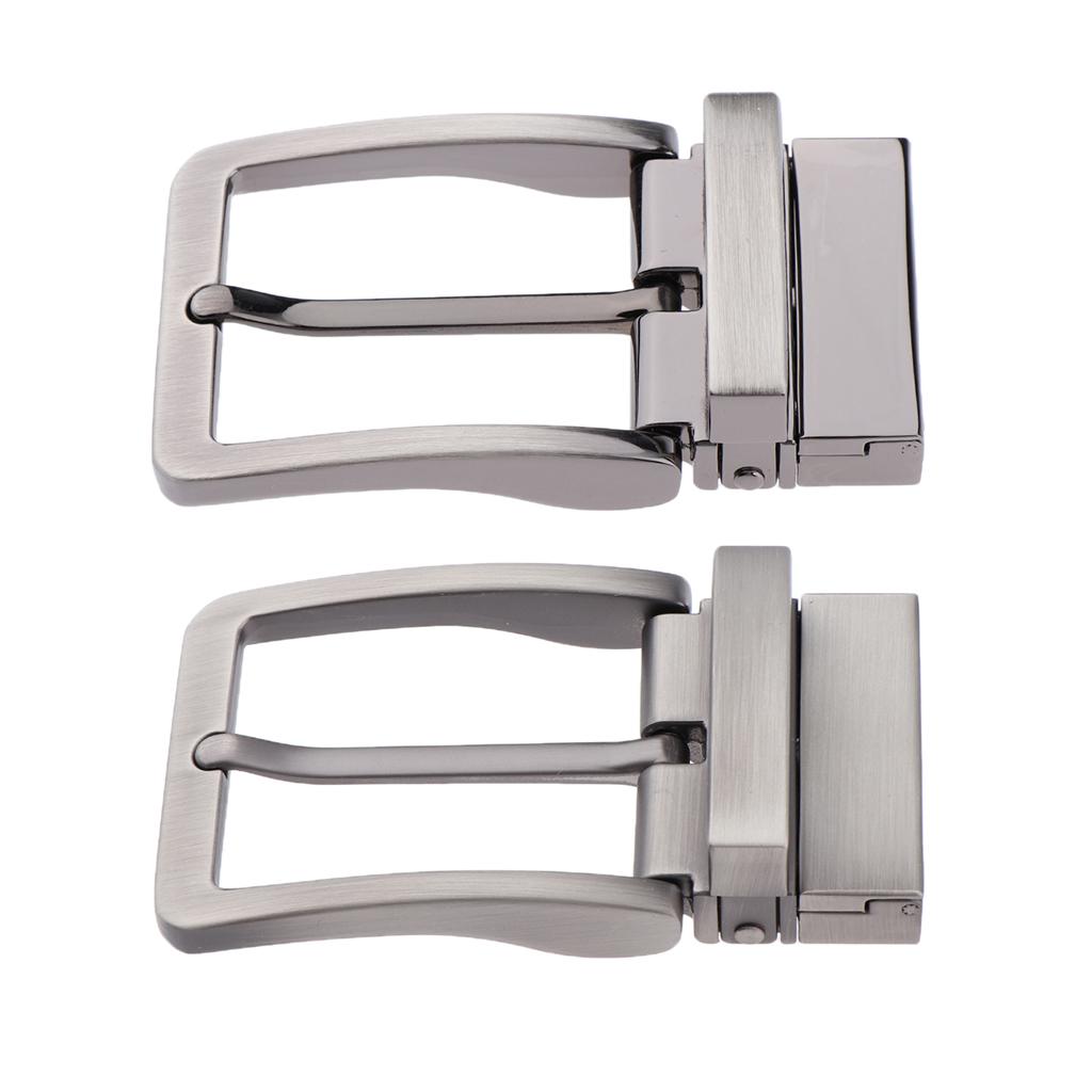 2Pcs Alloy Reversible Belt Buckle Single Prong Rectangular Pin Belt Buckle