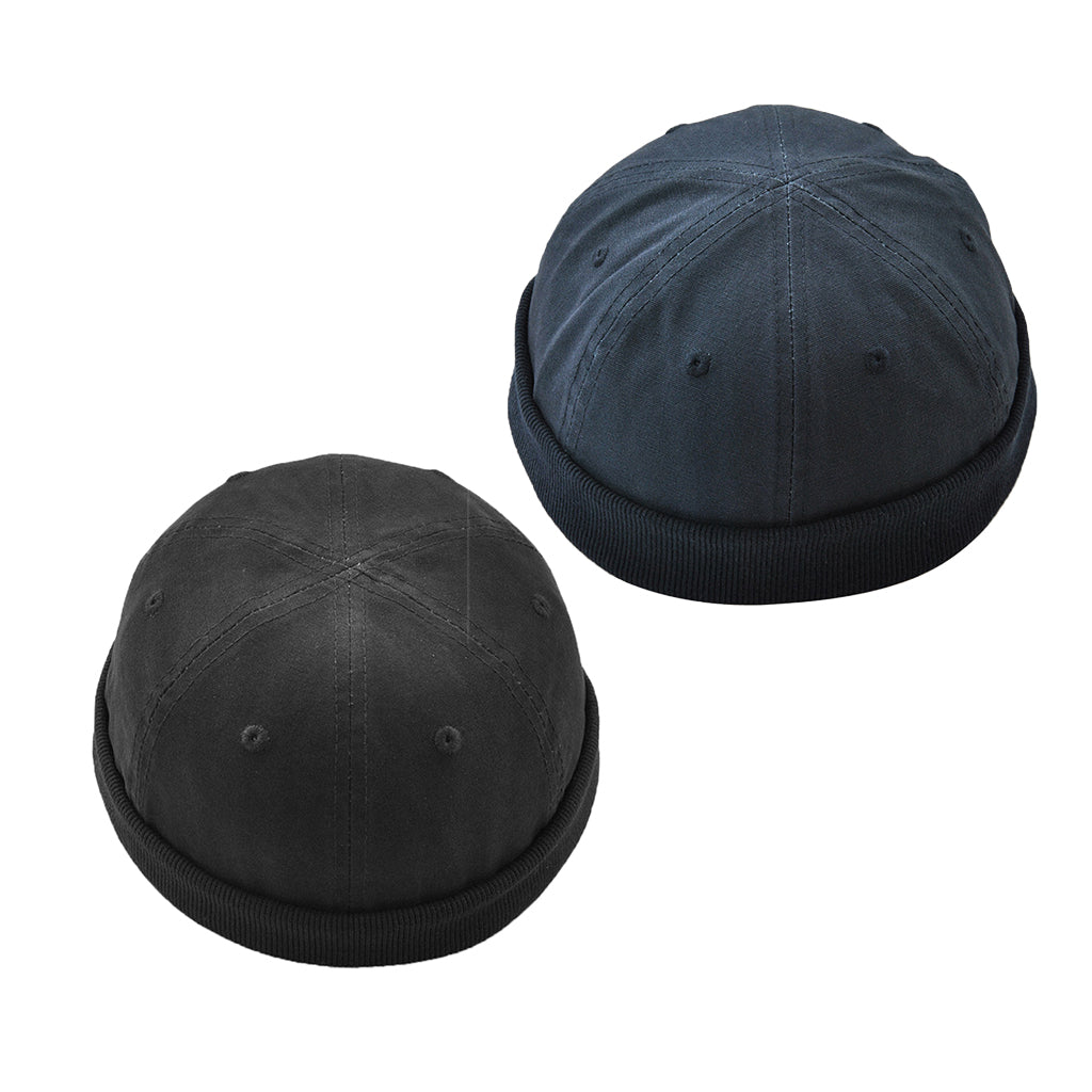 2Pcs Men Women Brimless Ball Skull Cap Docker Leon Beanie Rolled Cuff Cap