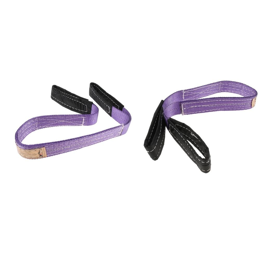 2x 1m Lifting Strap Towing Pull Rope Cable Road Recovery Trailor 1 Ton
