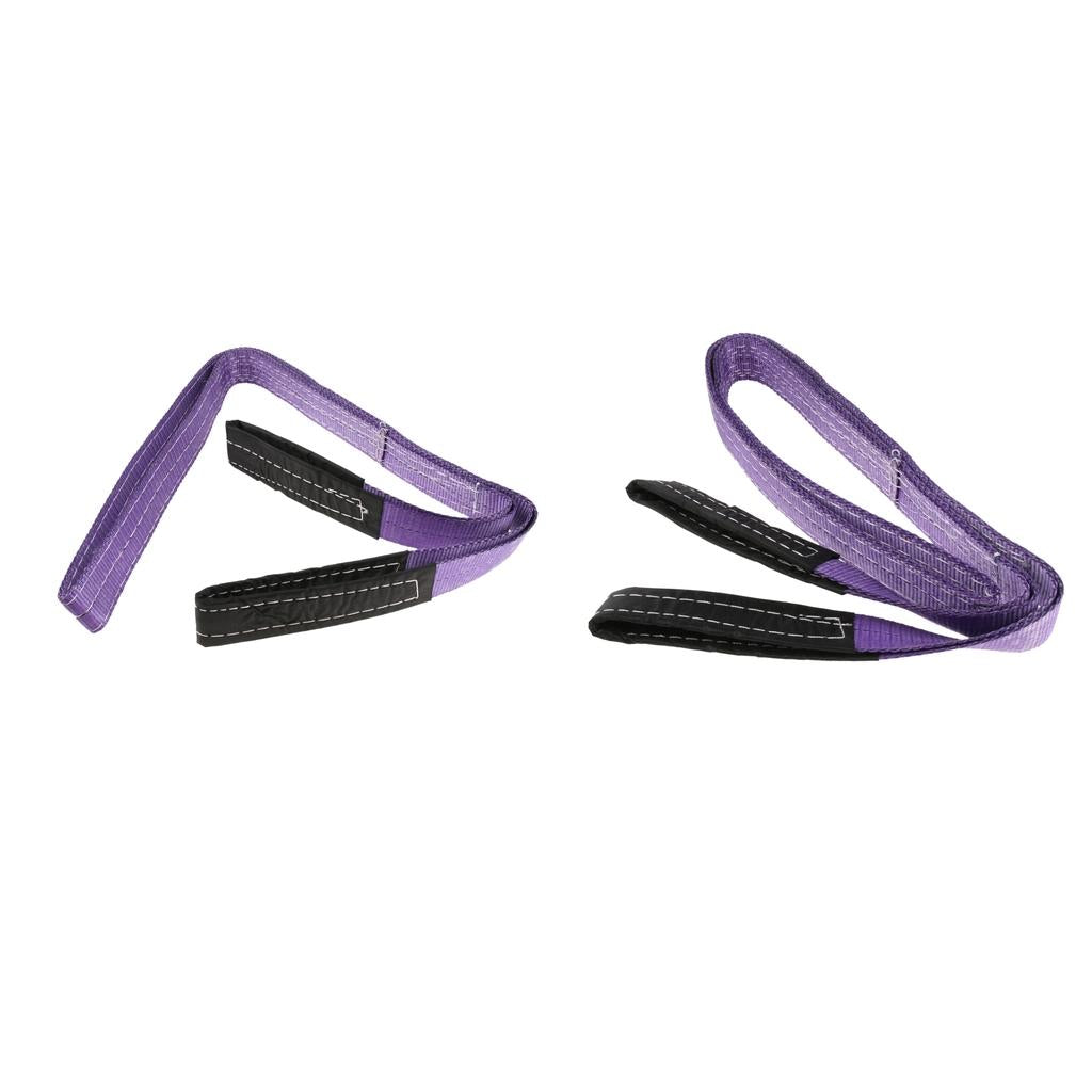 2x 2m Lifting Strap Towing Pull Rope Cable Road Recovery Trailor 1 Ton