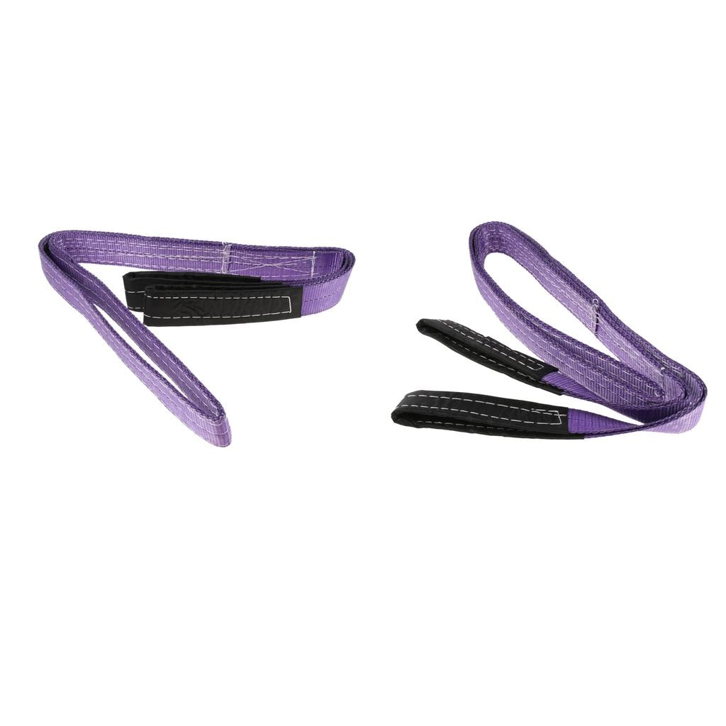 2x 2m Lifting Strap Towing Pull Rope Cable Road Recovery Trailor 1 Ton