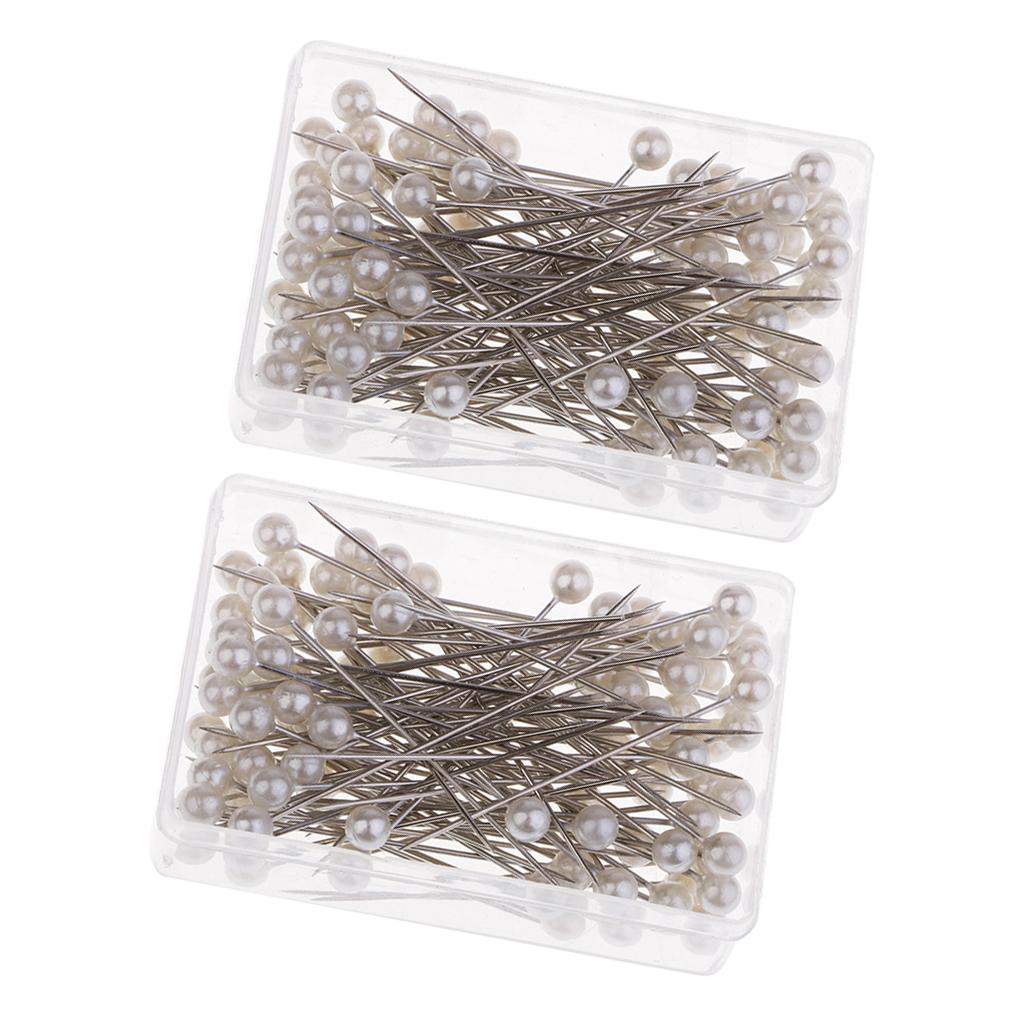 200 Pieces White Dress Maker Corsage Pins for Sewing Handcraft Embellishment