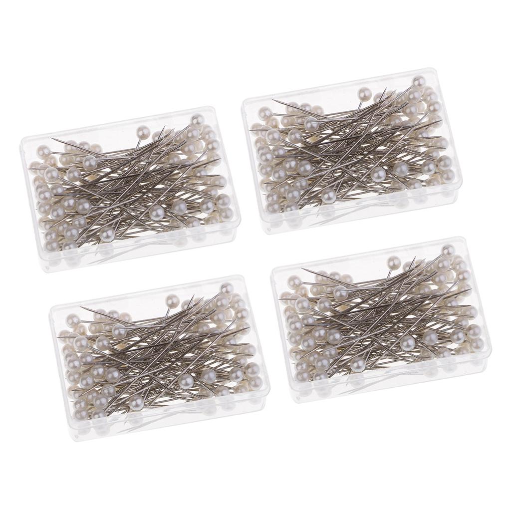 400Pcs White Dress Maker Corsage Pins for Sewing Handcraft Embellishment