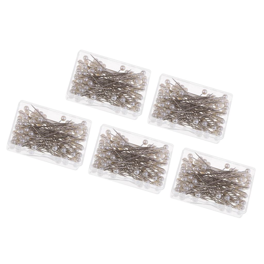 500Pcs White Dress Maker Corsage Pins for Sewing Handcraft Embellishment
