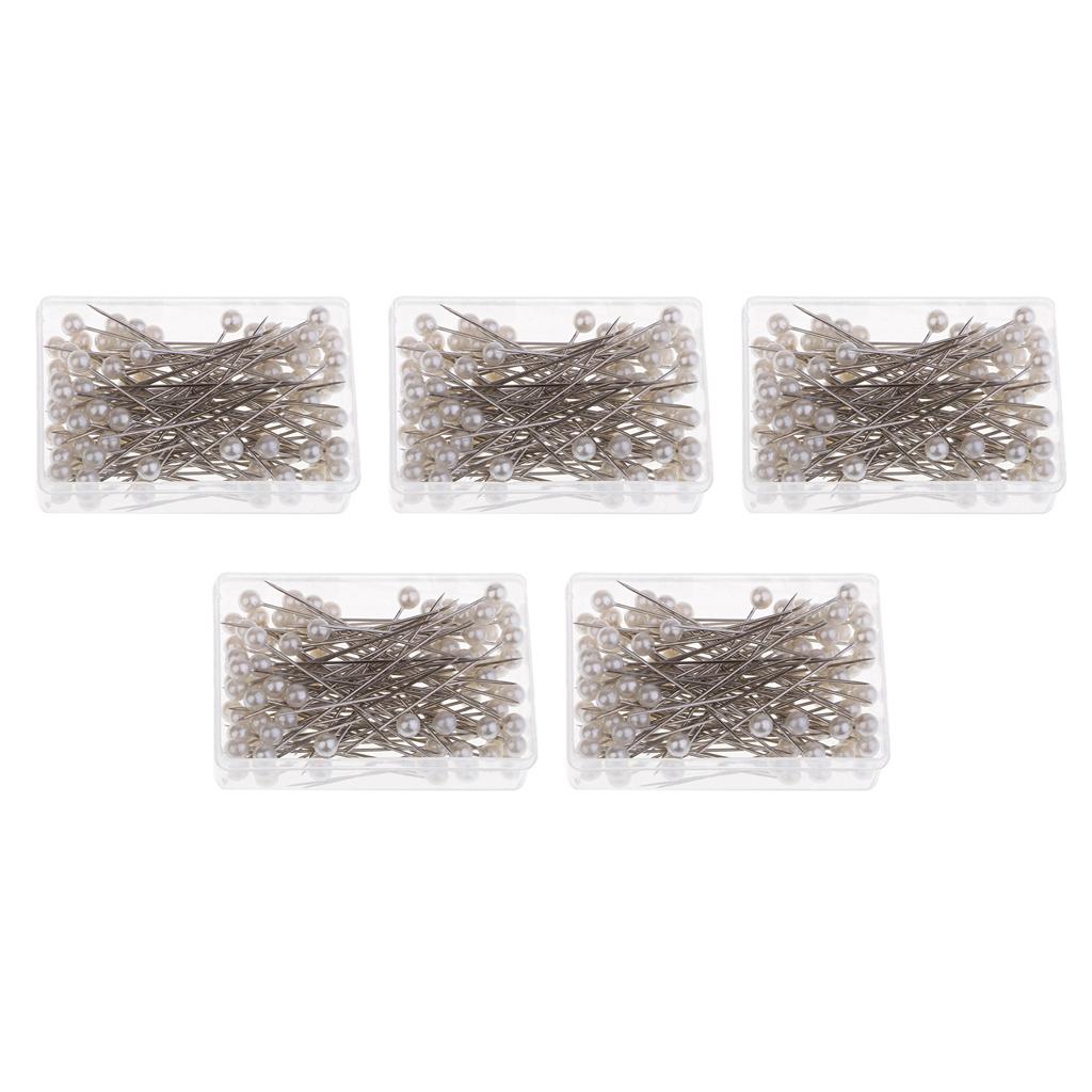 500Pcs White Dress Maker Corsage Pins for Sewing Handcraft Embellishment