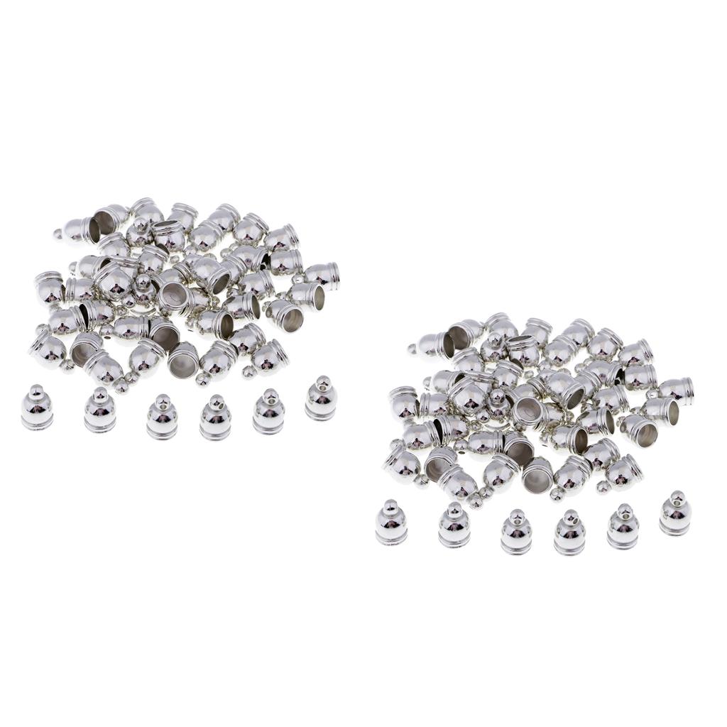 100Pcs End Cap Bead Stopper Fit 6mm Leather Cord Jewelry Findings Silver