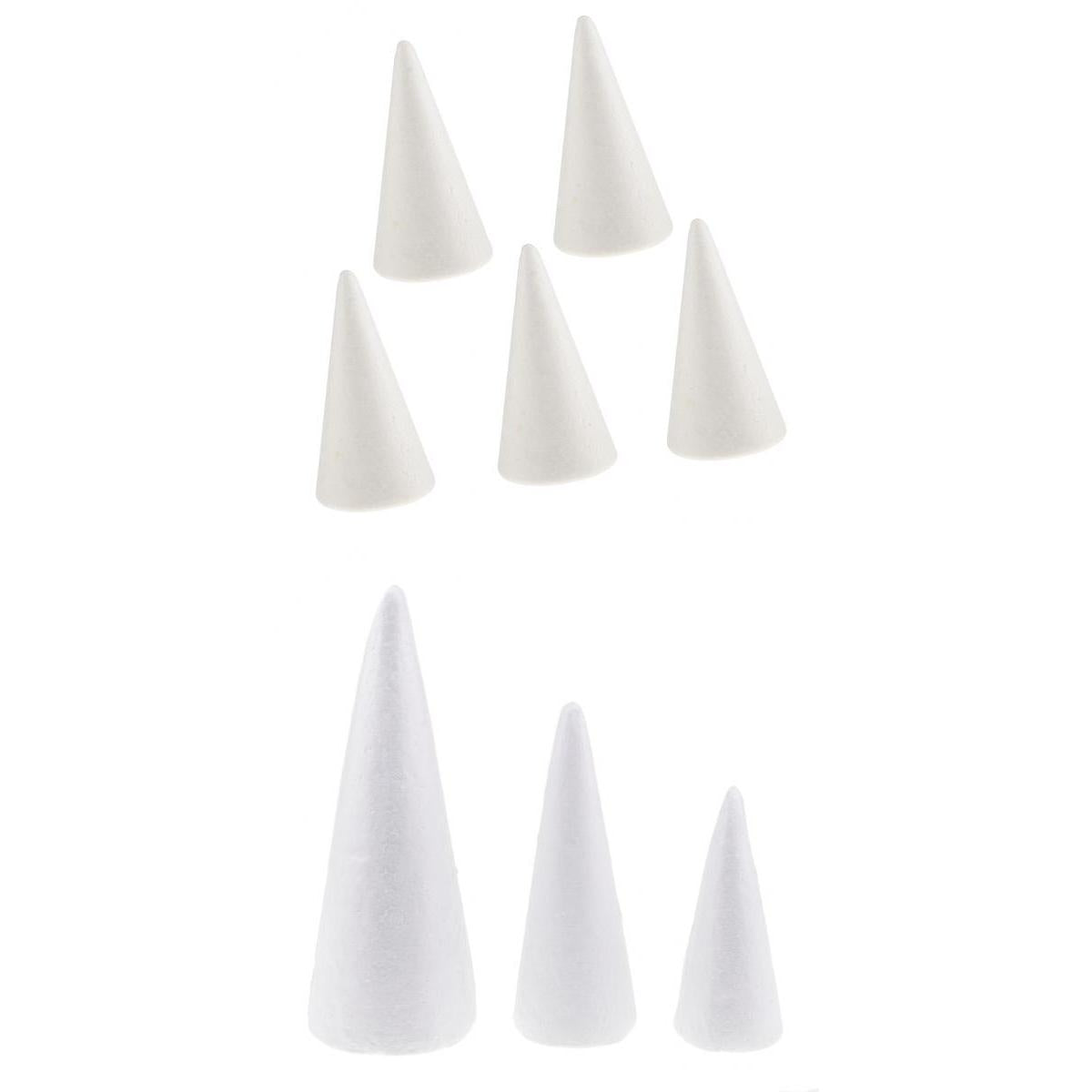 8 Pcs Cone Shaped Styrofoam Foam Ornaments for Handmade DIY Modelling Crafts