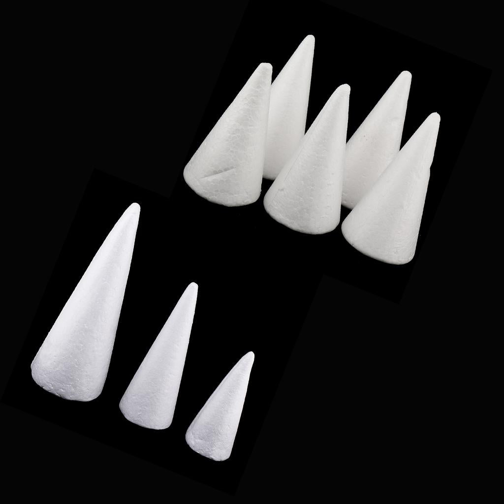 8 Pcs Cone Shaped Styrofoam Foam Ornaments for Handmade DIY Modelling Crafts