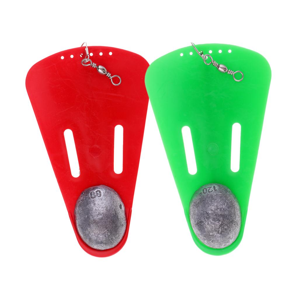 2pcs Trolling Diving Board with Lead Sinker Boat Fishing Diver Board
