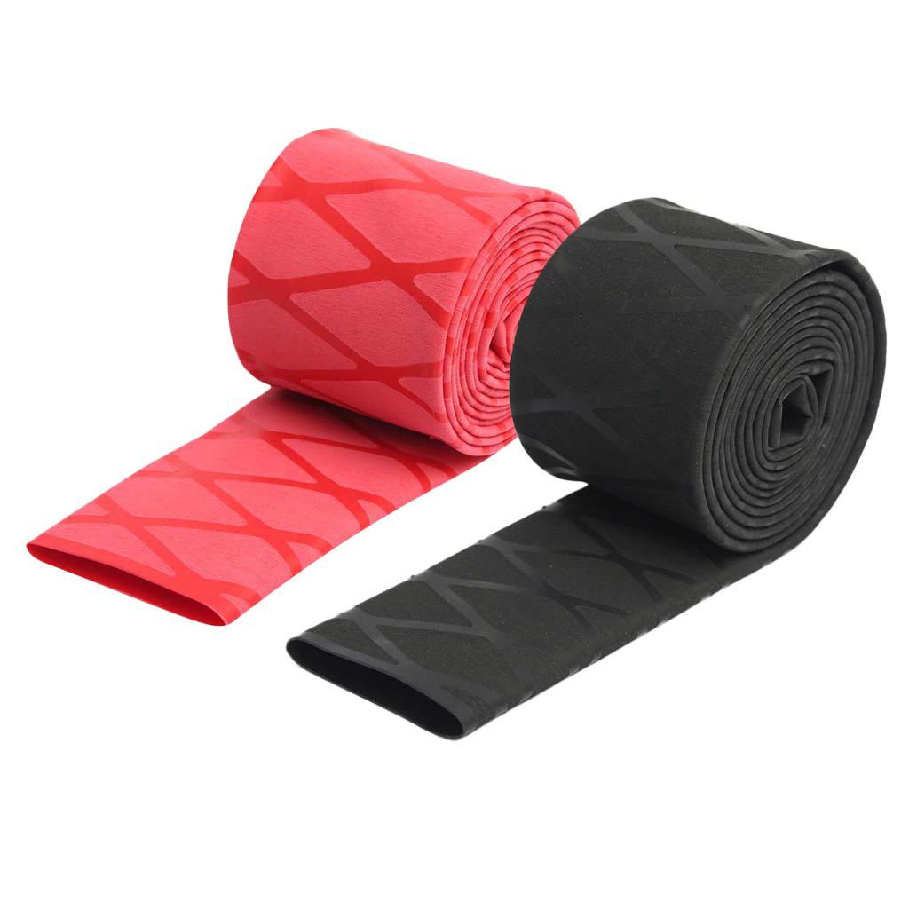 2pcs NonSlip Heat Shrink Tube Textured Grip Fishing Rod Racket Sleeve Handle