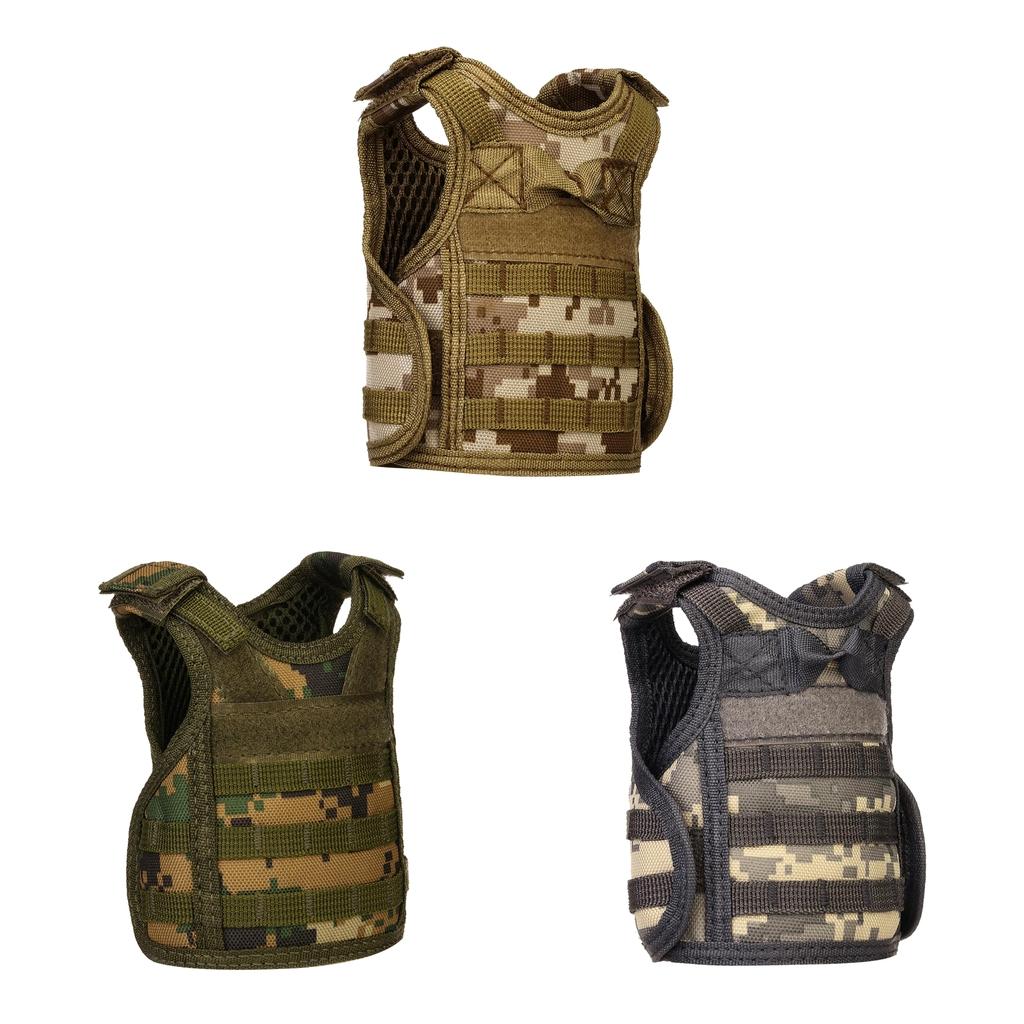 3pcs Mini MOLLE Vest Style Beer Sleeve Bottle Stubby Holder Digital Camo