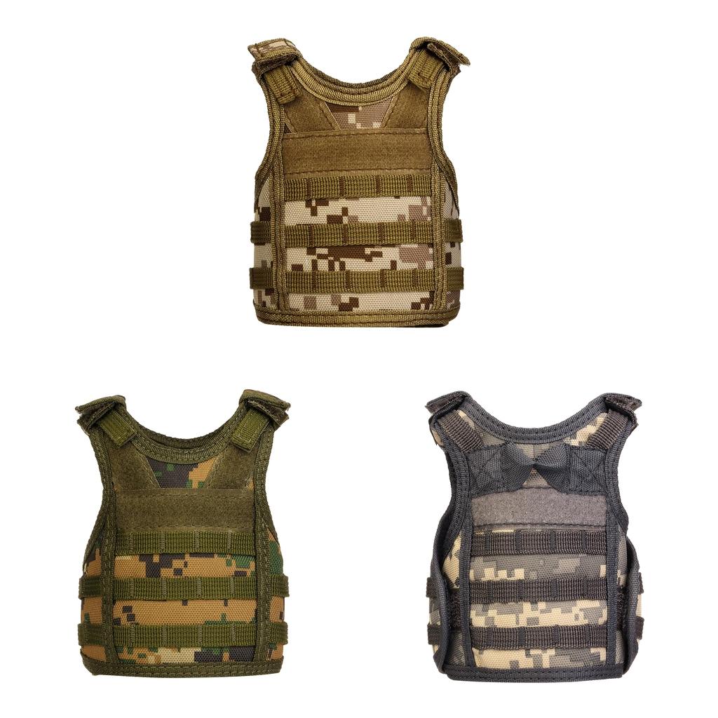 3pcs Mini MOLLE Vest Style Beer Sleeve Bottle Stubby Holder Digital Camo