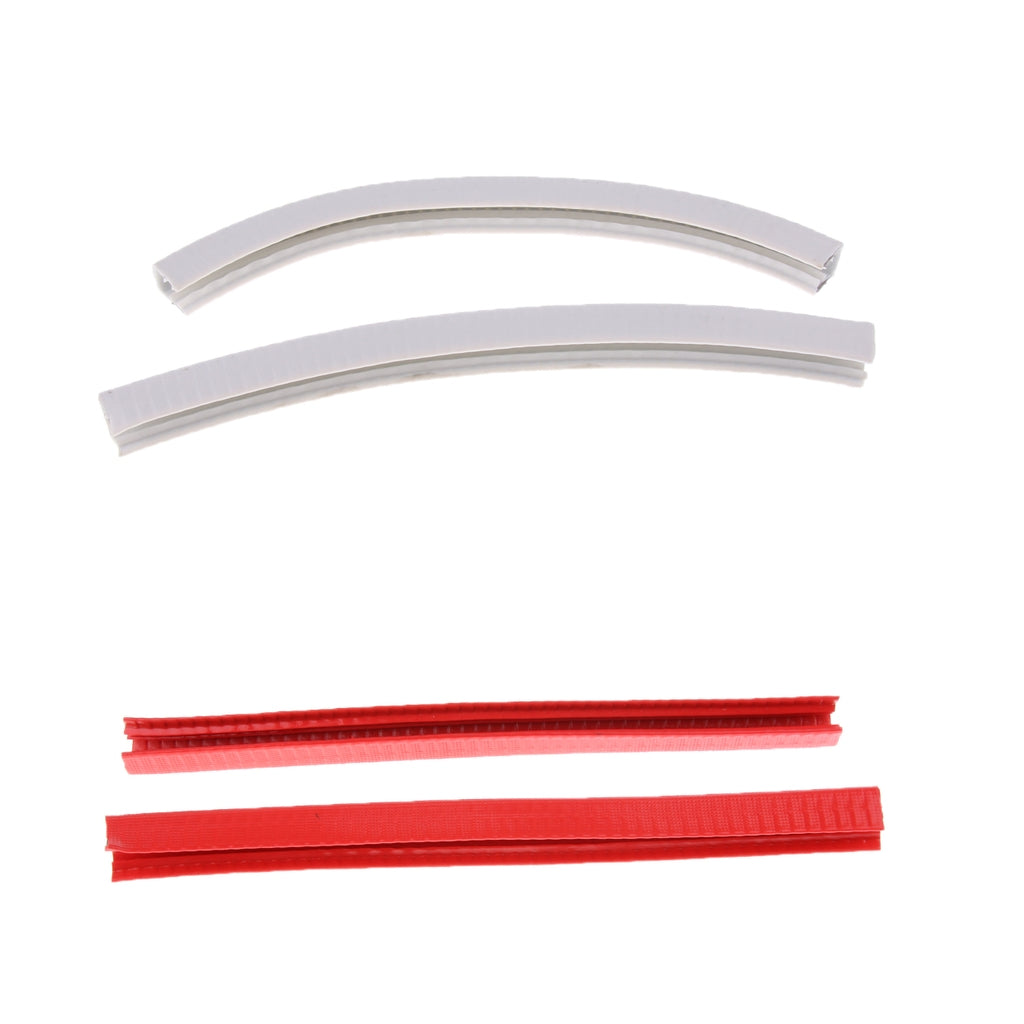 2 pair Rubber Longboard Skateboard Deck Protection Strip Nose Tail Guard Red