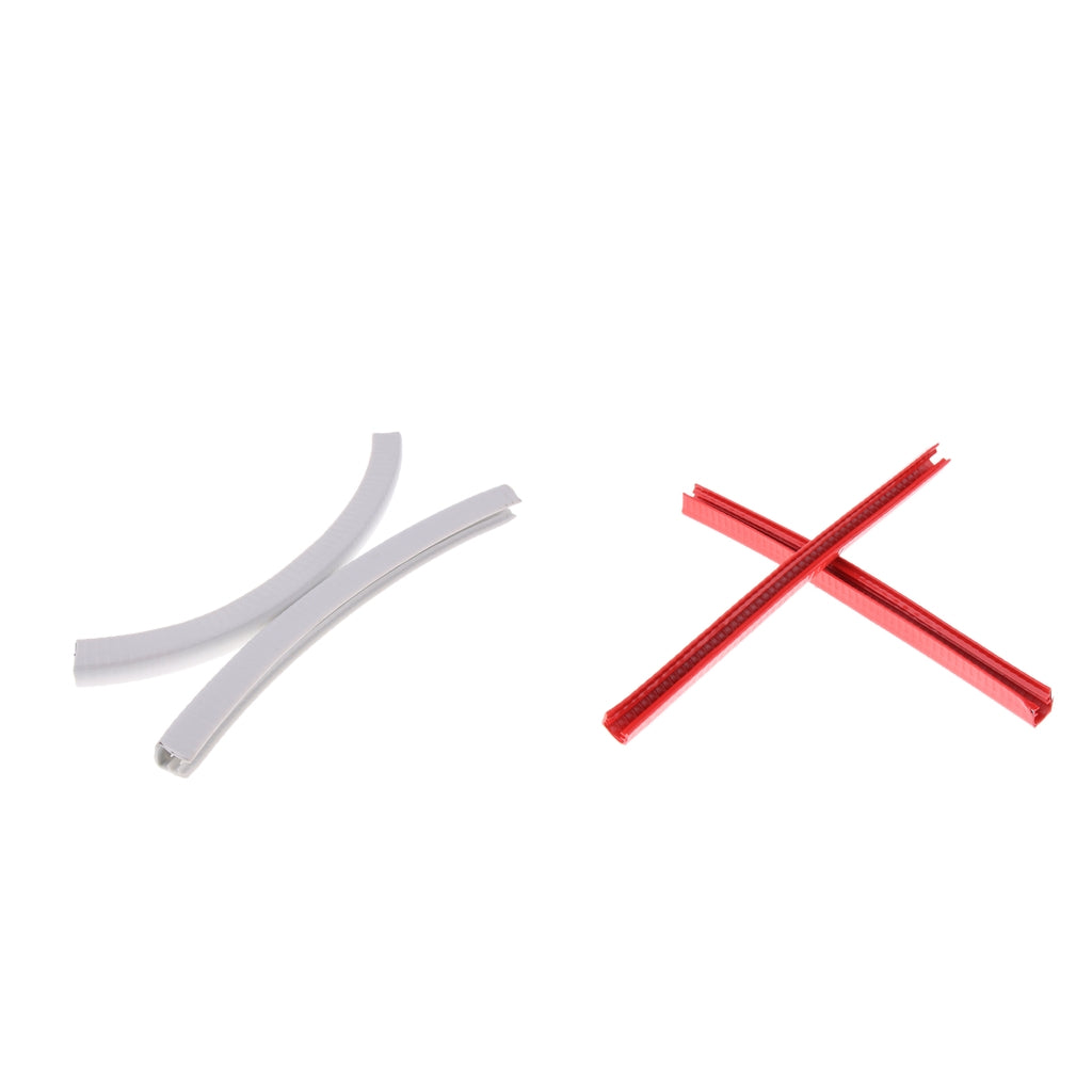 2 pair Rubber Longboard Skateboard Deck Protection Strip Nose Tail Guard Red