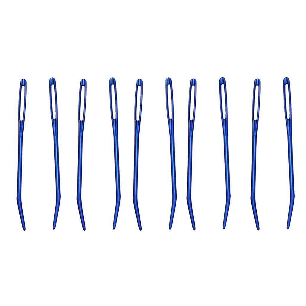 10pcs Aluminium Large-eye Bent Tip Tapestry Darning Needles Knitting Craft