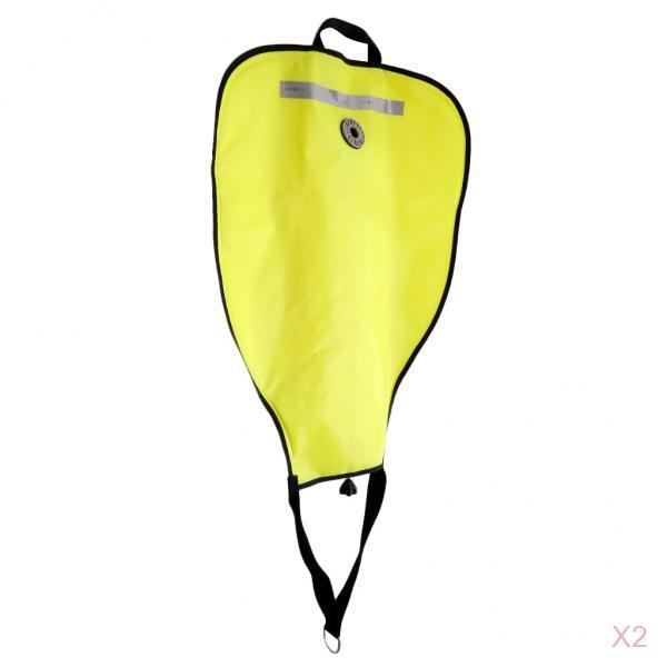 2 Piece Technical Scuba Diving 50lbs Salvage Lift Bag with Dump Valve Yellow