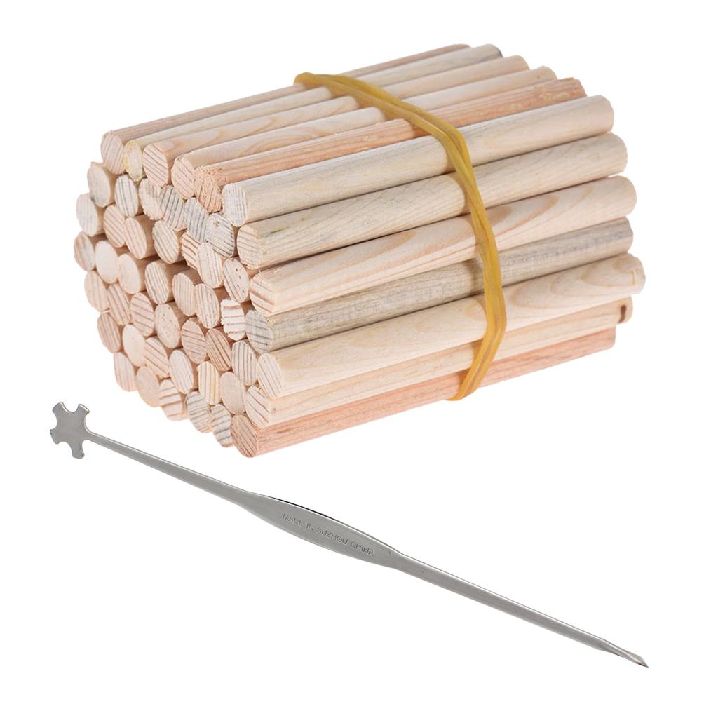 50 Pieces Spruce Violin Sound Post with Soundpost Mount Tool