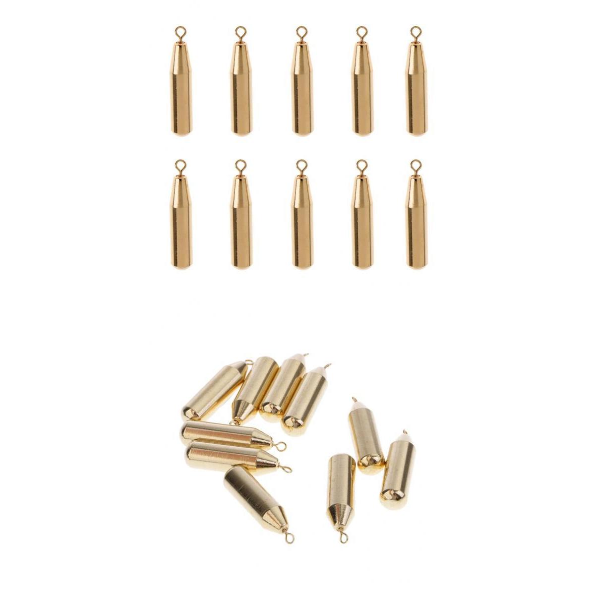 20 Pieces Brass Sinker Drop Shot Slider Weight Sinker Perch Pike Fishing