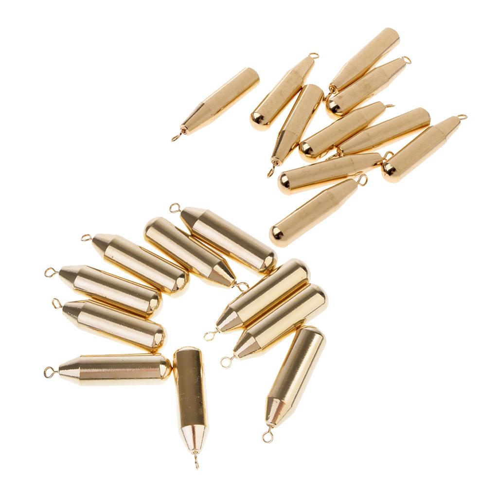 20 Pieces Brass Sinker Drop Shot Slider Weight Sinker Perch Pike Fishing
