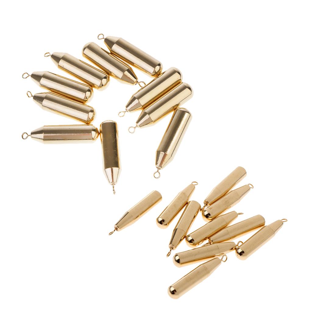 20 Pieces Brass Sinker Drop Shot Slider Weight Sinker Perch Pike Fishing