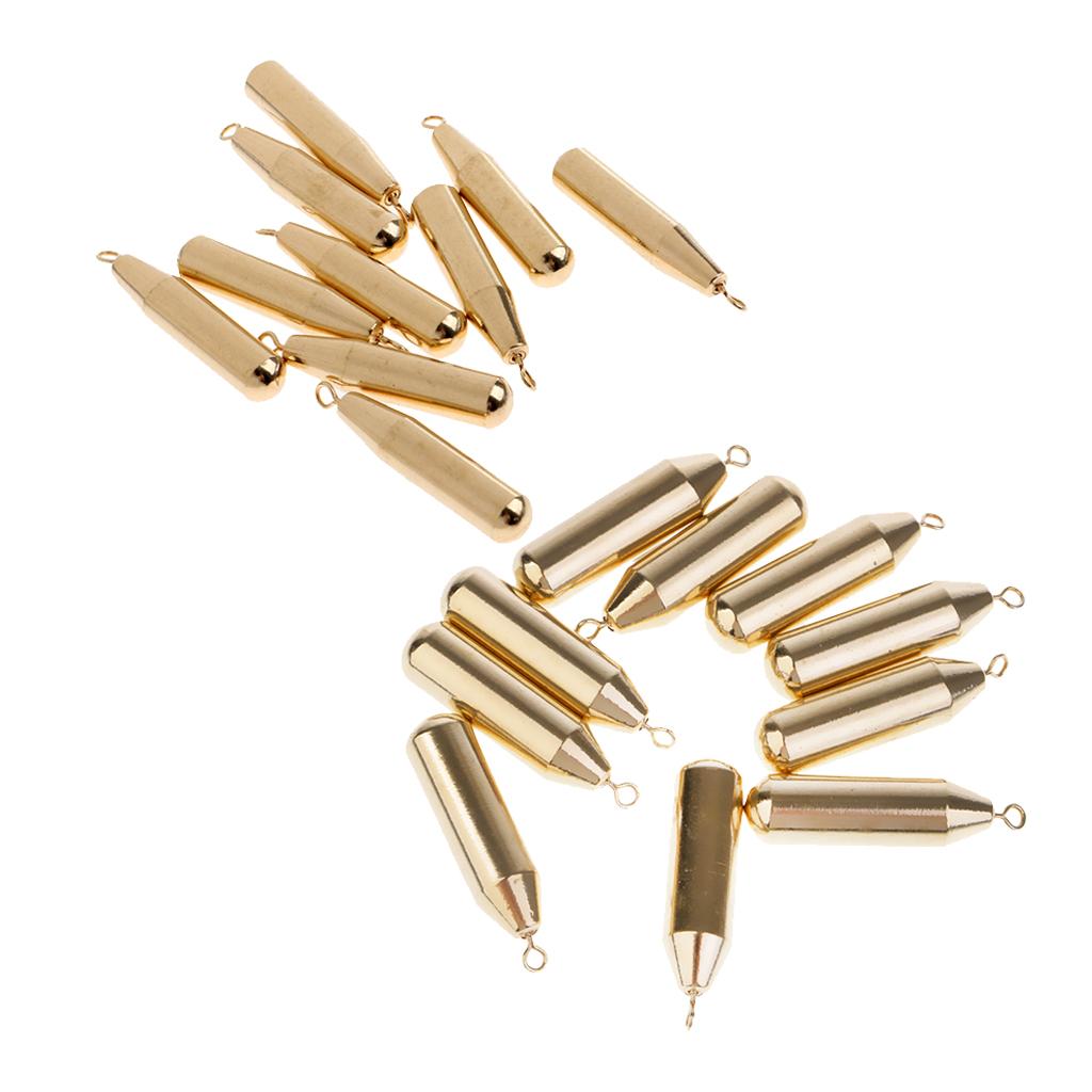 20 Pieces Brass Sinker Drop Shot Slider Weight Sinker Perch Pike Fishing