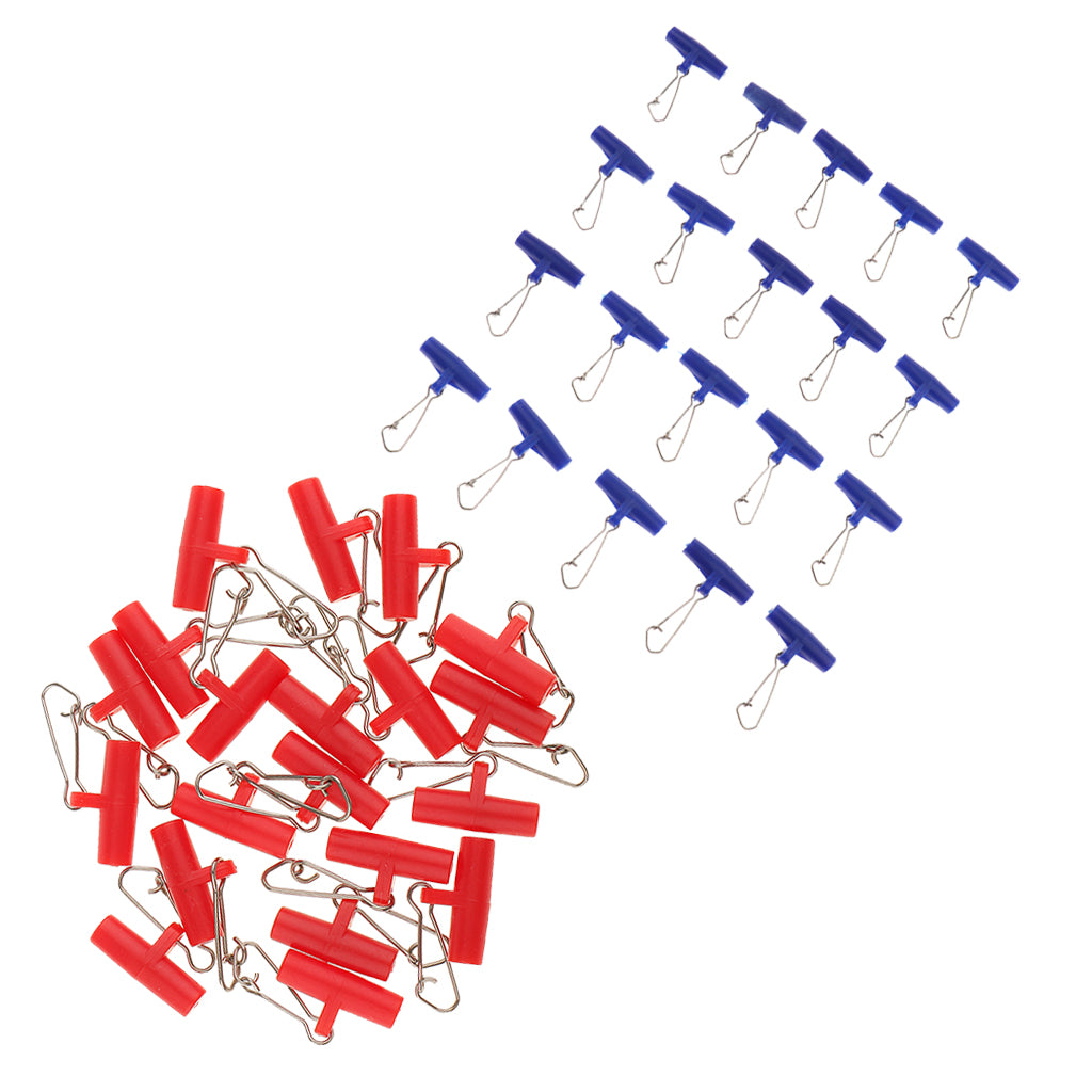 40 Pieces Fishing Sinker Slides with Hooked Snap Connector for Braid Line
