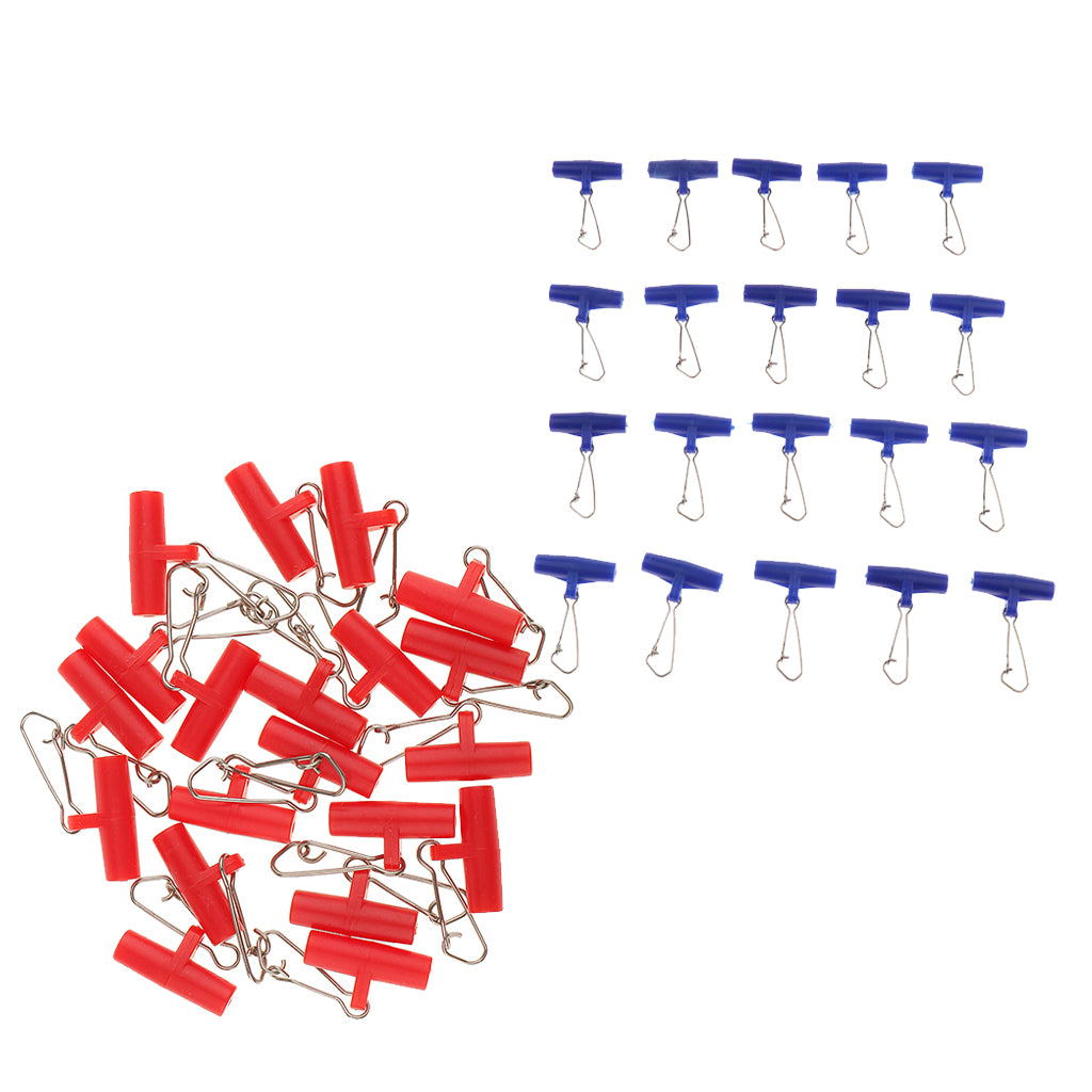 40 Pieces Fishing Sinker Slides with Hooked Snap Connector for Braid Line