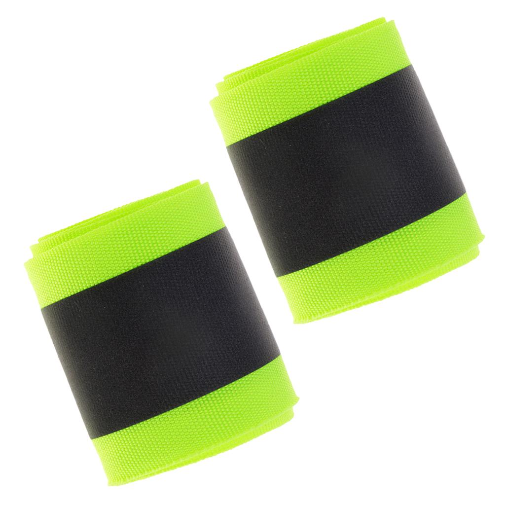 2 Roll Polyester Reflective Webbing Ribbon for Shirts Bag Fluorescent Green