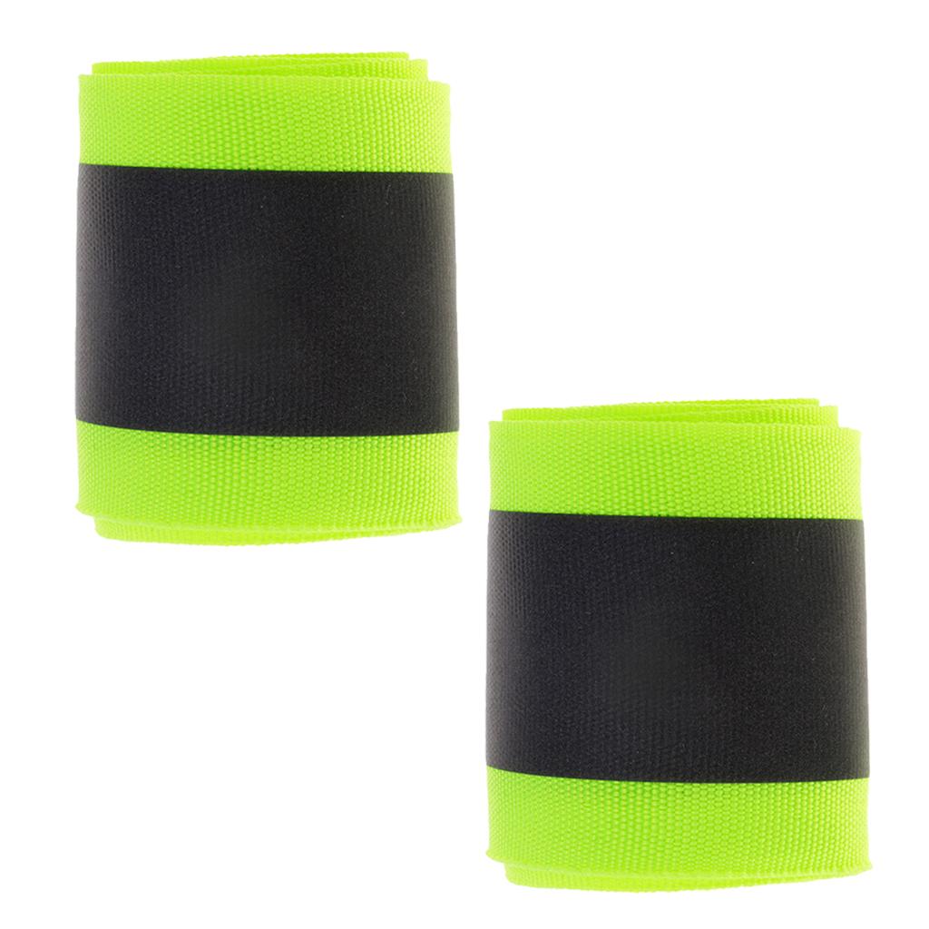 2 Roll Polyester Reflective Webbing Ribbon for Shirts Bag Fluorescent Green