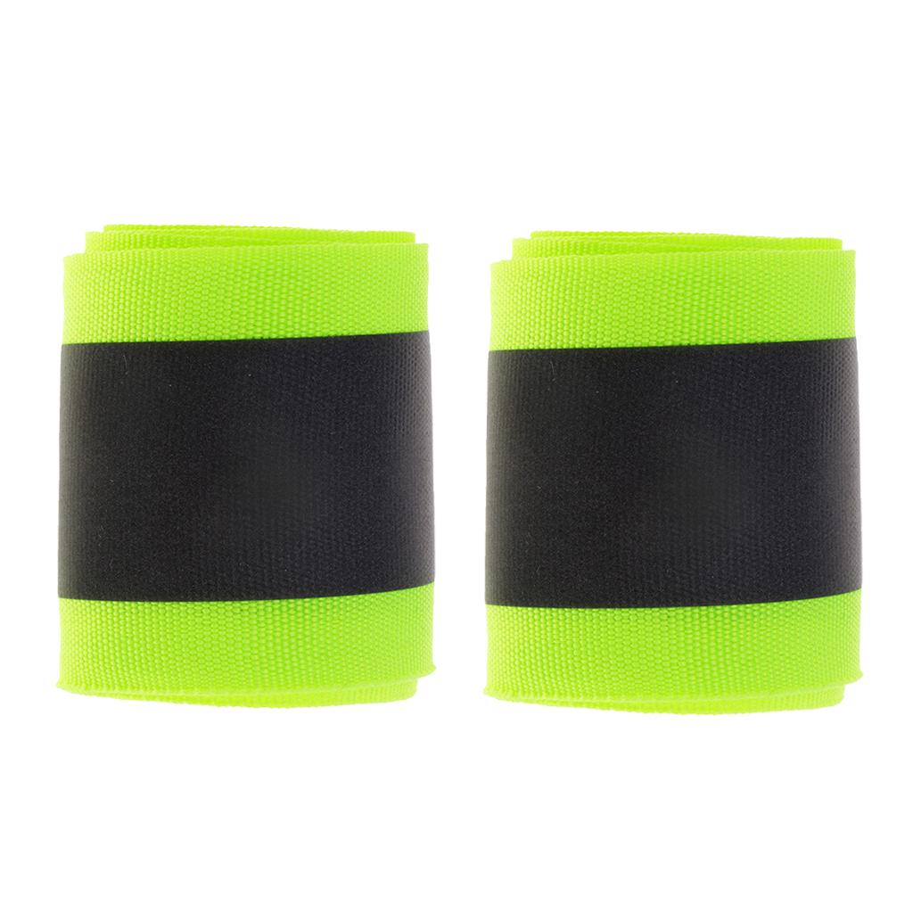2 Roll Polyester Reflective Webbing Ribbon for Shirts Bag Fluorescent Green