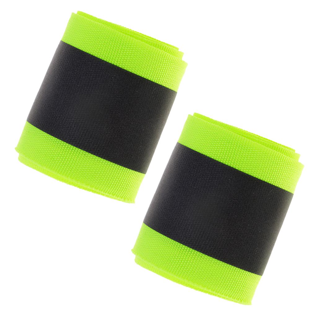 2 Roll Polyester Reflective Webbing Ribbon for Shirts Bag Fluorescent Green