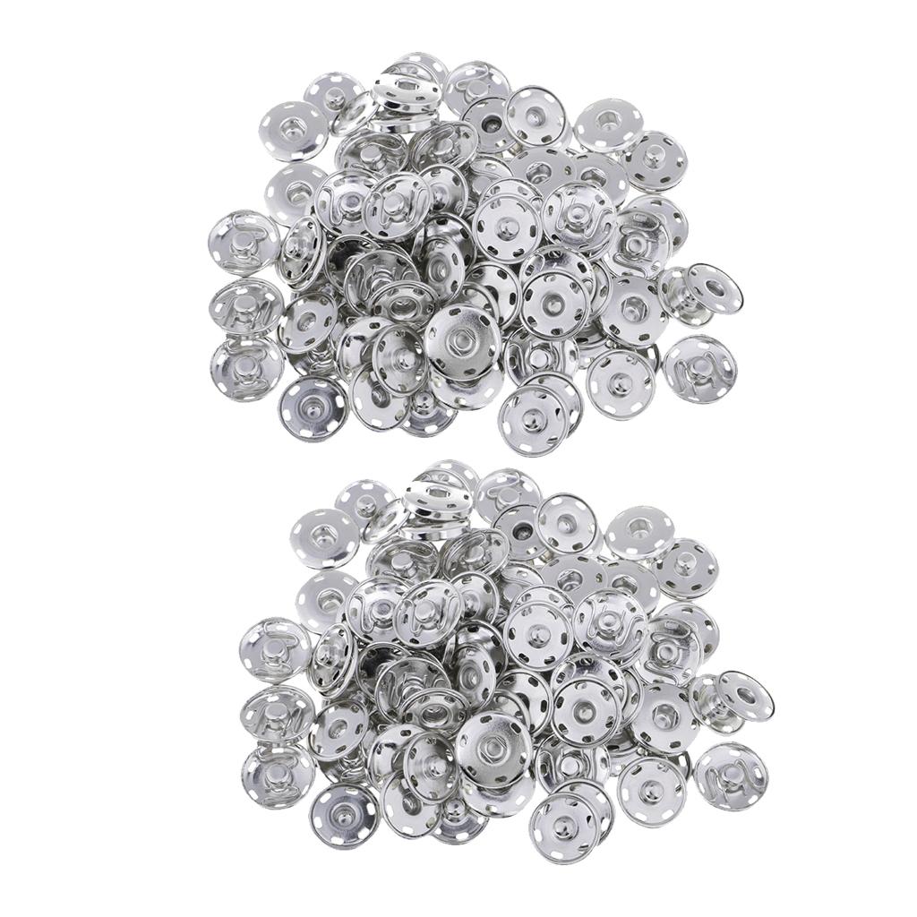 100 Sets Metal Snap Fastener Sew-On Snap Buttons for Clothing Repair 19mm