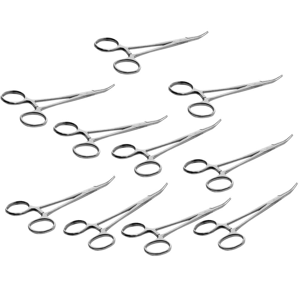 10x Hemostatic Locking Clamp Forceps Curved Dental 12.5cm