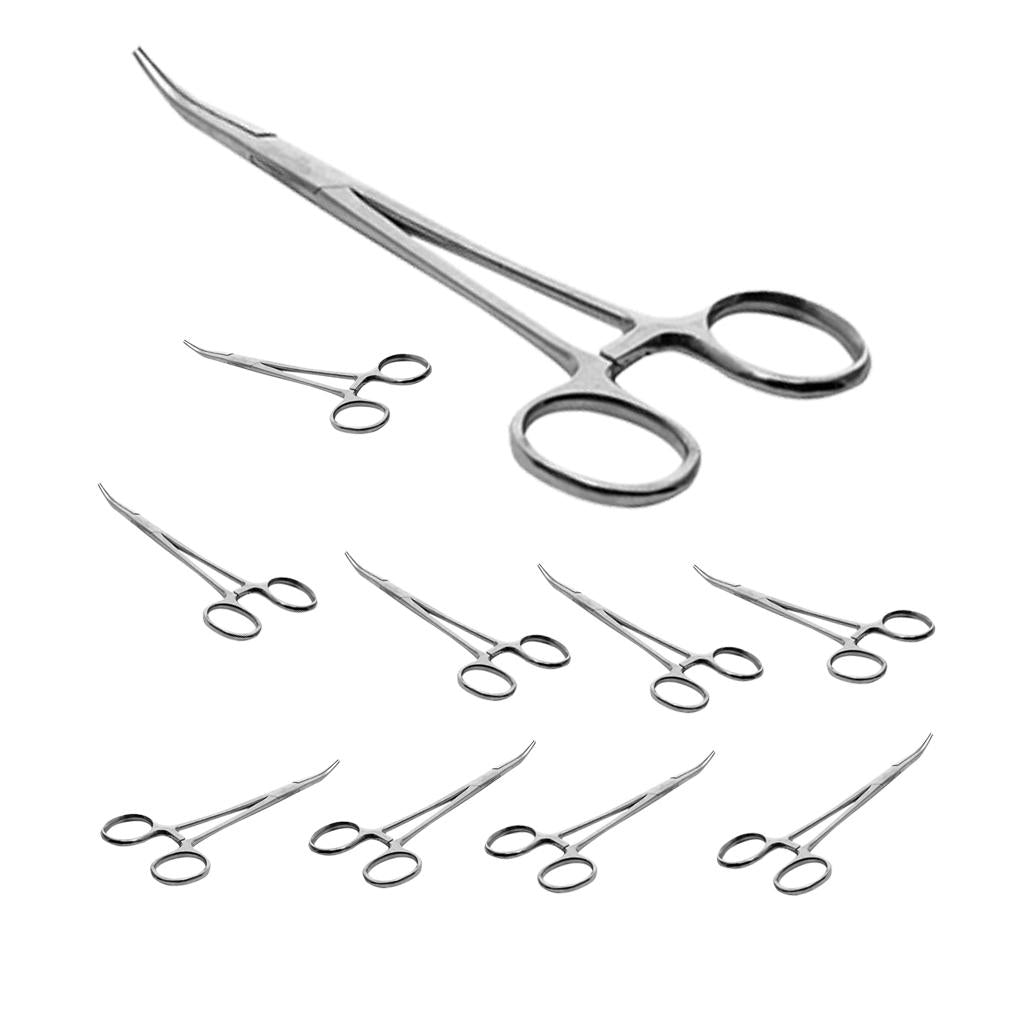 10x Hemostatic Locking Clamp Forceps Curved Dental 12.5cm