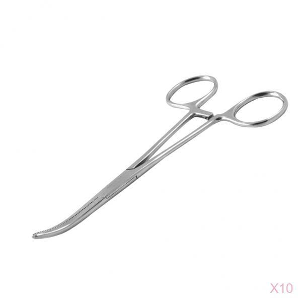 10x Hemostatic Locking Clamp Forceps Curved Dental 12.5cm