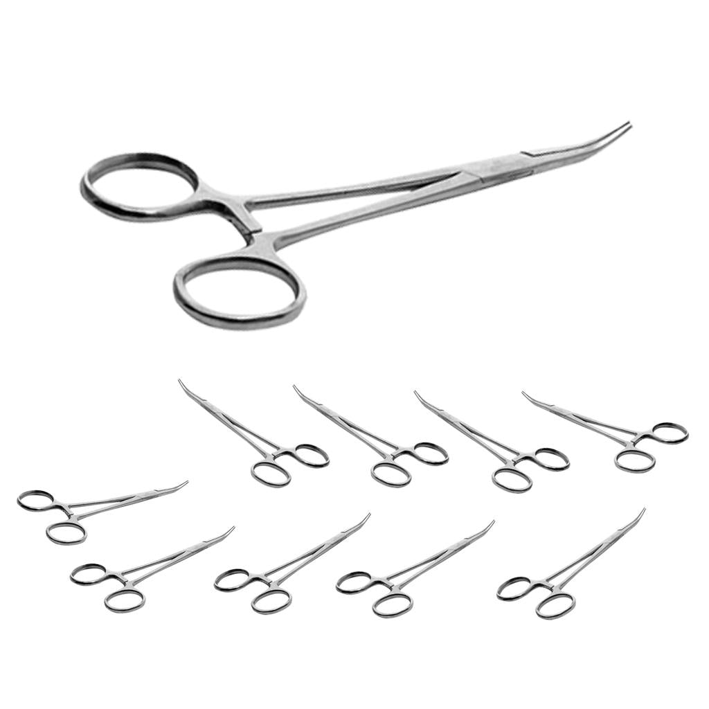 10x Hemostatic Locking Clamp Forceps Curved Dental 12.5cm