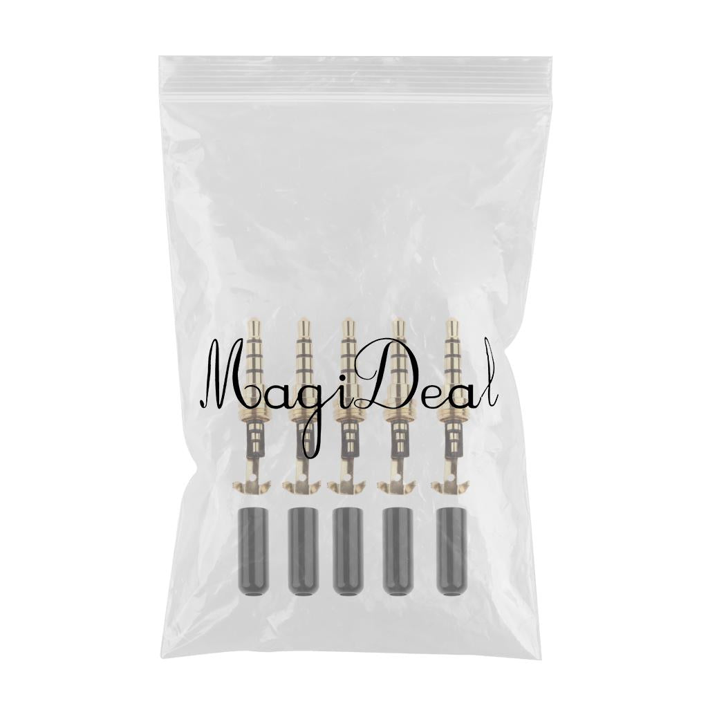 5 Pieces Universal DIY 3.5mm Audio Jack Plug Male Head for Earphone Headset