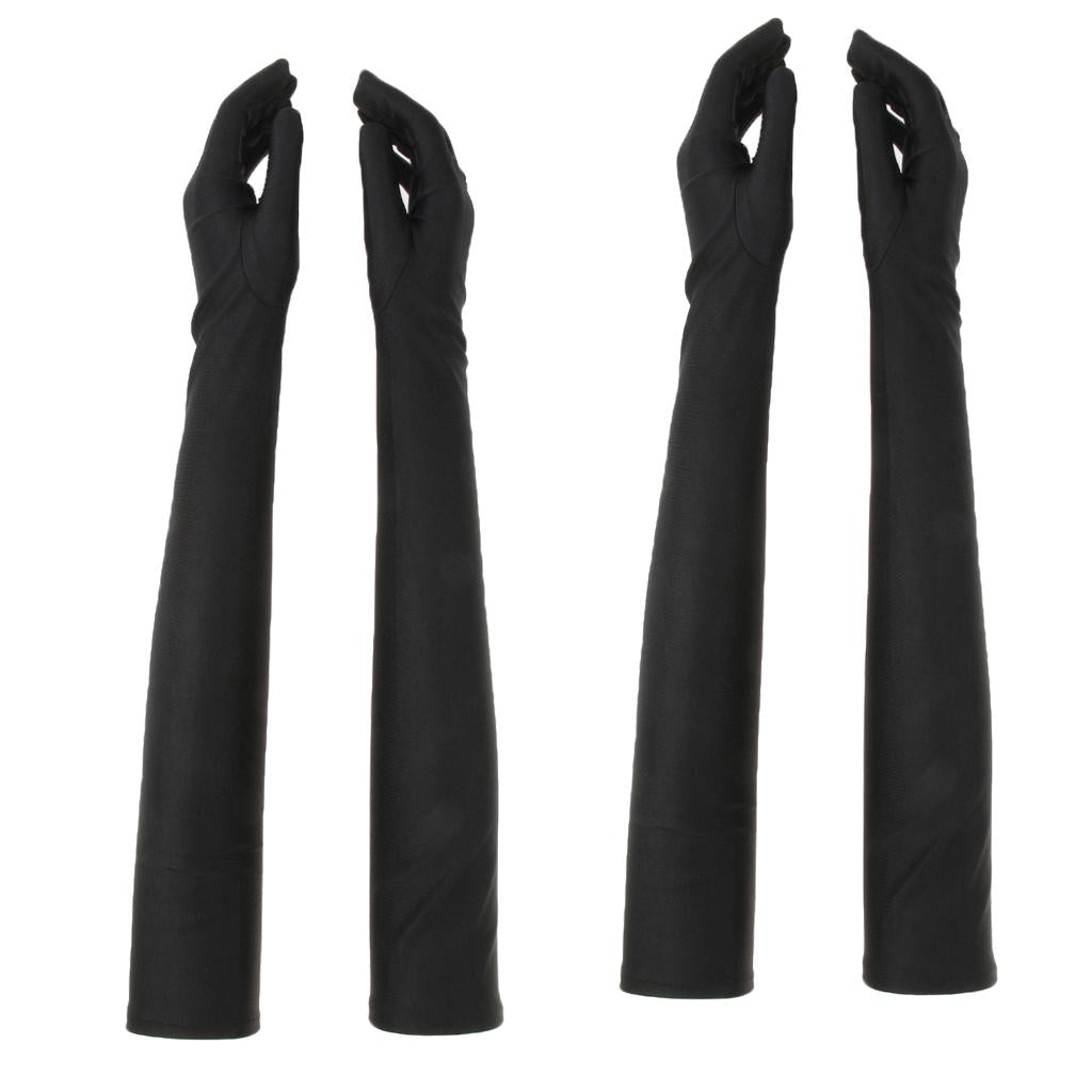2x Women Long 1920s Opera Gloves Evening Wedding Sun Block Elbow Gloves