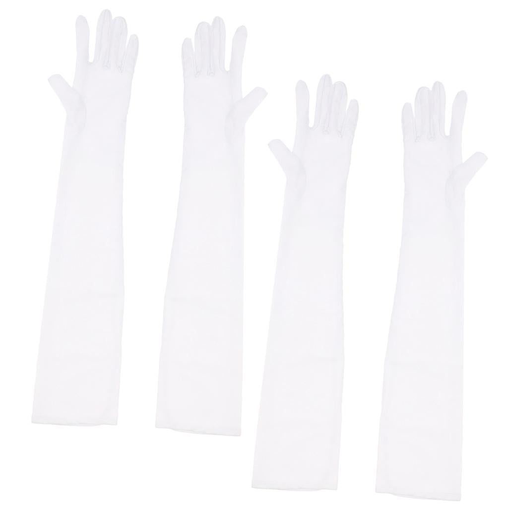 2 Pairs Women's Long 1920s Opera Gloves Evening Wedding Elbow Gloves