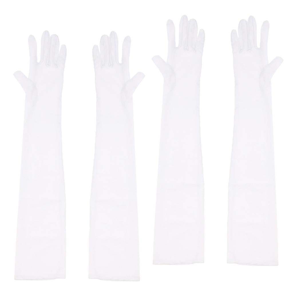 2 Pairs Women's Long 1920s Opera Gloves Evening Wedding Elbow Gloves