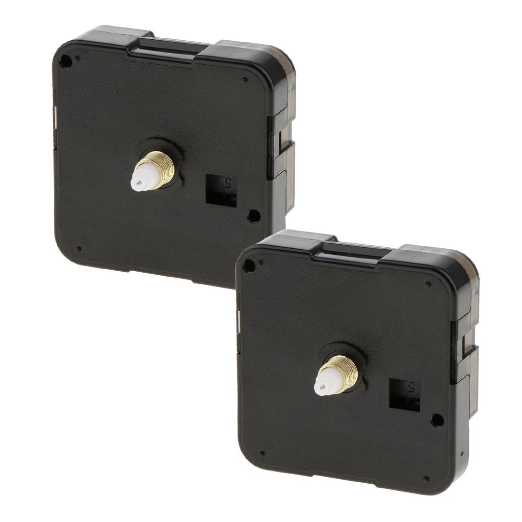 2 Pieces Black Wall Clock Quartz Movement Mechanism DIY Replacement Part