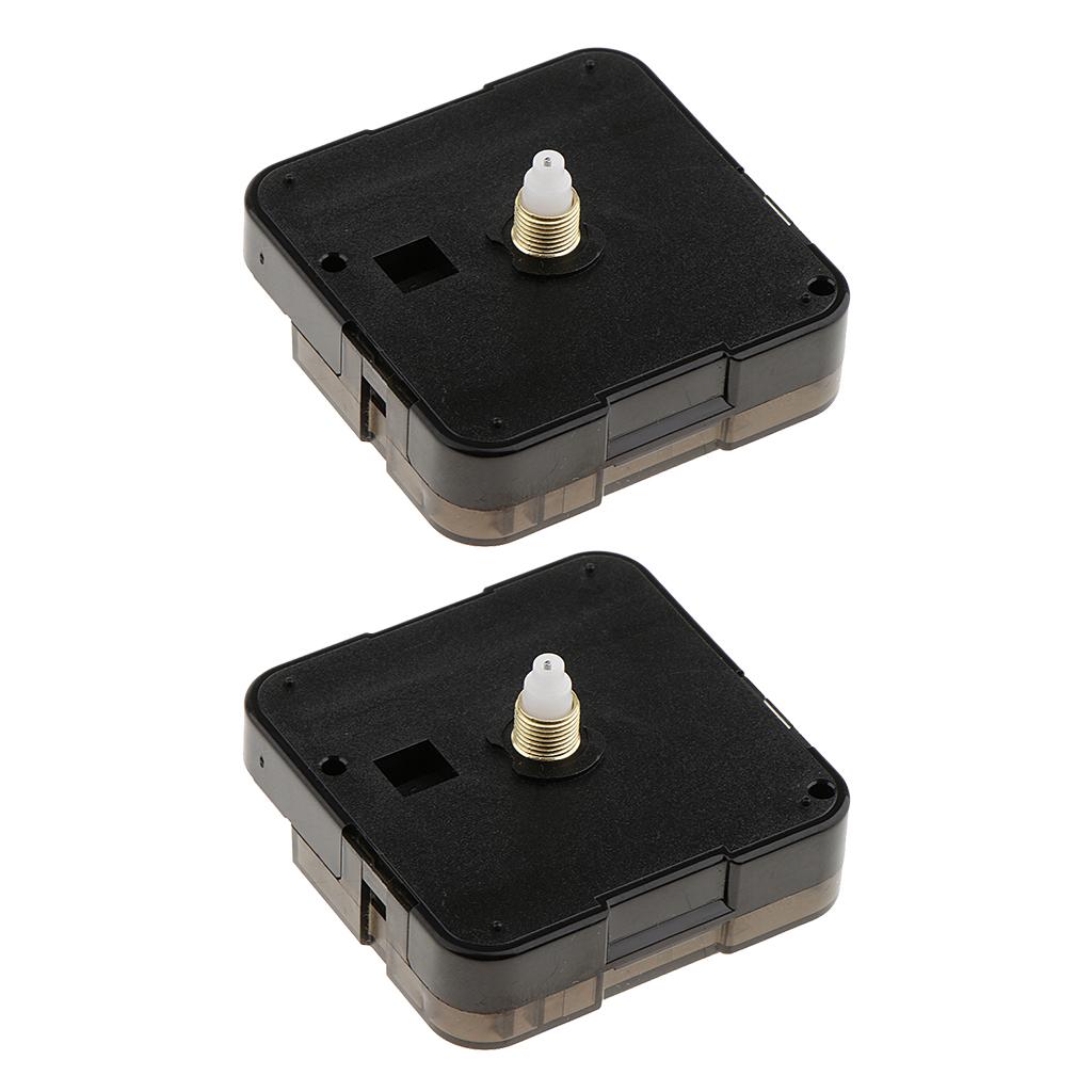 2 Pieces Black Wall Clock Quartz Movement Mechanism DIY Replacement Part